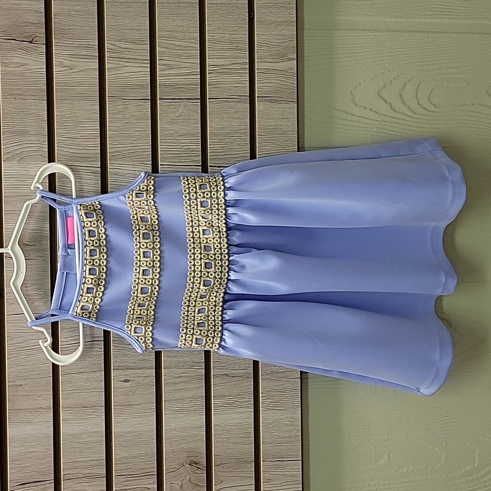 Lilly Pulitzer Kids Dress in Blue with Gold Accents